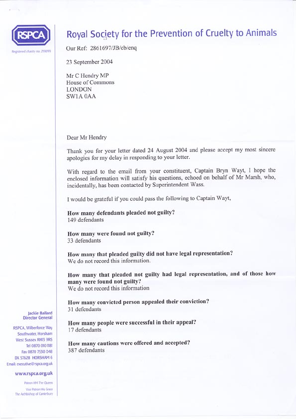 SHG's Reply to the RSPCA’s AW161(d)